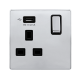 13A INGOT 1 GANG SWITCHED SOCKET WITH 2.1A USB OUT