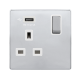 13A INGOT 1 GANG SWITCHED SOCKET WITH 2.1A USB OUT