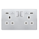 13A INGOT 2 GANG SWITCHED SOCKET WITH 2.1A USB OUT
