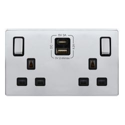 13A INGOT 2 GANG SWITCHED SAFETY SHUTTER SOCKET WI