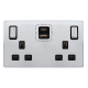 13A INGOT 2 GANG SWITCHED SAFETY SHUTTER SOCKET WI