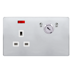 13A 1 GANG DOUBLE POLE KEY LOCKABLE SOCKET WITH NE