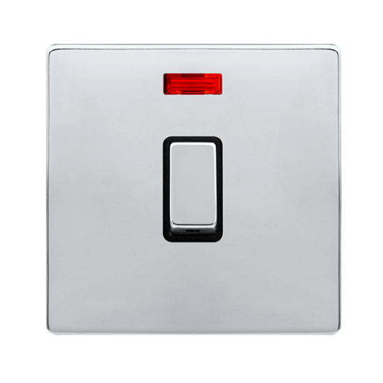 20A INGOT DOUBLE POLE SWITCH WITH NEON - POLISHED