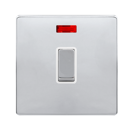 20A INGOT DOUBLE POLE SWITCH WITH NEON - POLISHED