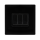 10AX INGOT 3 GANG 2 WAY SWITCH - METAL BLACK COVER