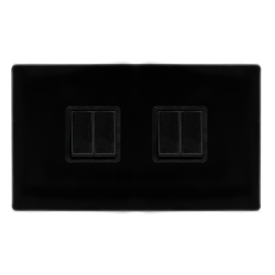 10AX INGOT 4 GANG 2 WAY SWITCH - METAL BLACK COVER