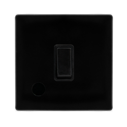 20A DOUBLE POLE SWITCH WITH FLEX OUTLET - METAL BL