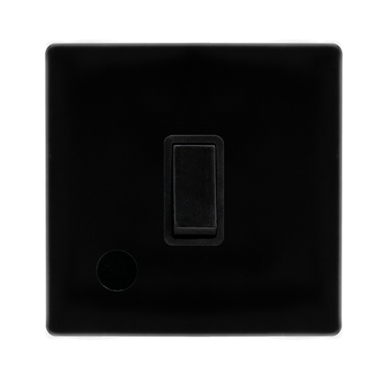 20A DOUBLE POLE SWITCH WITH FLEX OUTLET - METAL BL