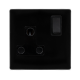 15A ROUND PIN SWITCHED SOCKET - METAL BLACK COVER