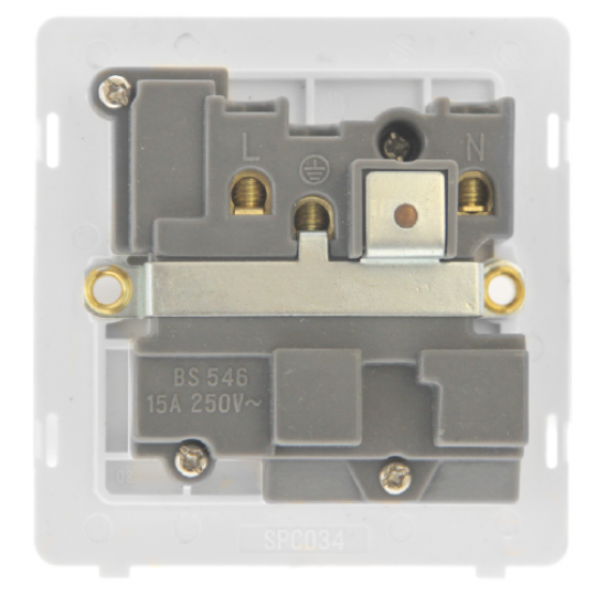 15A ROUND PIN SWITCHED SOCKET - METAL BLACK COVER