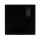 13A INGOT 1 GANG DP SWITCHED SOCKET - METAL BLACK