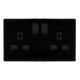 13A INGOT 2 GANG DP SWITCHED SOCKET - METAL BLACK