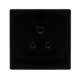 5A ROUND PIN SOCKET - METAL BLACK COVER PLATE - BL