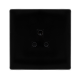 2A ROUND PIN SOCKET - METAL BLACK COVER PLATE - BL