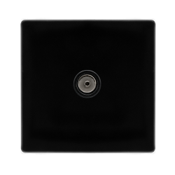 SINGLE NON-ISOLATED COAXIAL OUTLET -  METAL BLACK