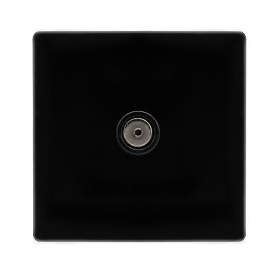 SINGLE NON-ISOLATED COAXIAL OUTLET -  METAL BLACK