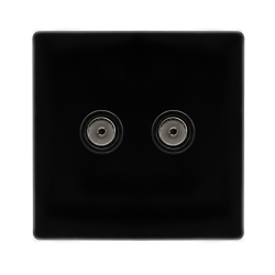 TWIN NON-ISOLATED COAXIAL OUTLET -  METAL BLACK CO