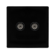 TWIN NON-ISOLATED COAXIAL OUTLET -  METAL BLACK CO