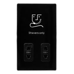 115/230V DUAL VOLTAGE SHAVER SOCKET - METAL BLACK