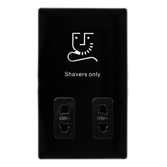 115/230V DUAL VOLTAGE SHAVER SOCKET - METAL BLACK