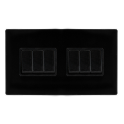 10AX INGOT 6 GANG 2 WAY SWITCH - METAL BLACK COVER