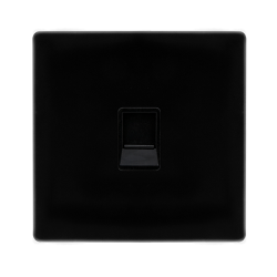 SINGLE RJ11 (IRISH/US) OUTLET - METAL BLACK COVER