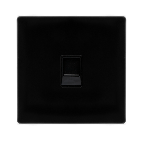 SINGLE RJ11 (IRISH/US) OUTLET - METAL BLACK COVER