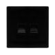 TWIN TELEPHONE SECONDARY OUTLET - METAL BLACK COVE