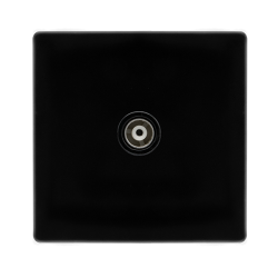 SINGLE ISOLATED COAXIAL OUTLET -  METAL BLACK COVE