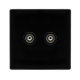 TWIN ISOLATED COAXIAL OUTLET -  METAL BLACK COVER
