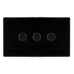 3 GANG 2 WAY 100W DIMMER SWITCH - METAL BLACK