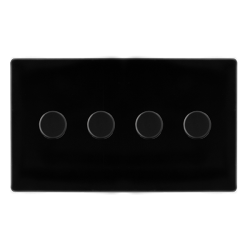 4 GANG 2 WAY 100W DIMMER SWITCH - METAL BLACK