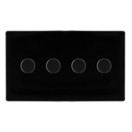4 GANG 2 WAY 100W DIMMER SWITCH - METAL BLACK