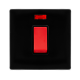 50A 1 GANG DOUBLE POLE SWITCH WITH NEON -  METAL B