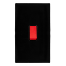50A 2 GANG DOUBLE POLE SWITCH -  METAL BLACK COVER