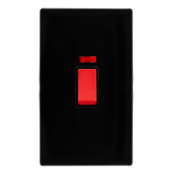 50A 2 GANG DOUBLE POLE SWITCH WITH NEON -  METAL B