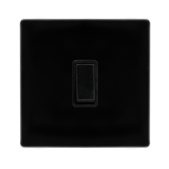 20A DOUBLE POLE SWITCH - METAL BLACK COVER PLATE -