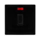 20A DOUBLE POLE SWITCH WITH NEON - METAL BLACK COV
