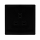 13A 1 GANG UNSWITCHED SOCKET - METAL BLACK COVER P