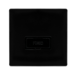 13A FUSED CONNECTION UNIT - METAL BLACK COVER PLAT