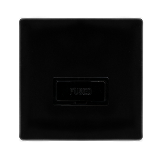 13A FUSED CONNECTION UNIT - METAL BLACK COVER PLAT