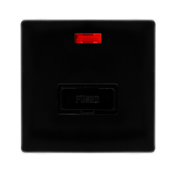 13A FUSED CONNECTION UNIT WITH NEON - METAL BLACK