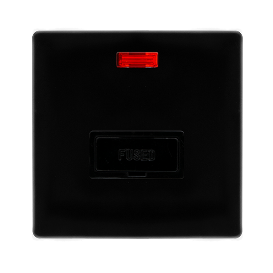 13A FUSED CONNECTION UNIT WITH NEON - METAL BLACK