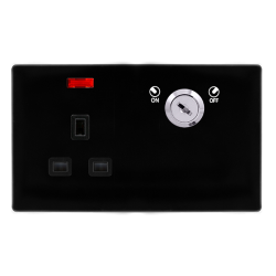 13A 1 GANG DOUBLE POLE KEY LOCKABLE SOCKET WITH NE