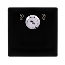 20A DOUBLE POLE KEY LOCKABLE SWITCH - METAL BLACK