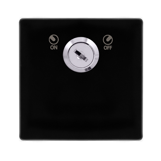 20A DOUBLE POLE KEY LOCKABLE SWITCH - METAL BLACK