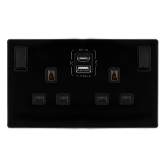 13A INGOT 2 GANG SWITCHED SAFETY SHUTTER SOCKET WI