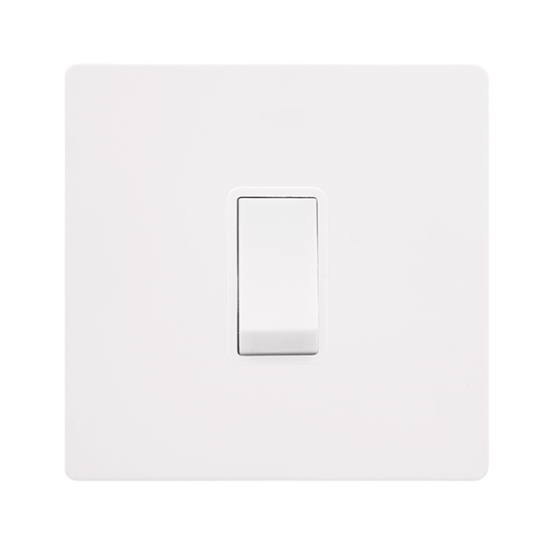 10AX INGOT 1 GANG 2 WAY SWITCH - METAL WHITE COVER