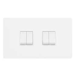 10AX INGOT 4 GANG 2 WAY SWITCH - METAL WHITE COVER