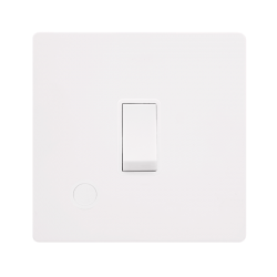 20A DOUBLE POLE SWITCH WITH FLEX OUTLET - METAL WH
